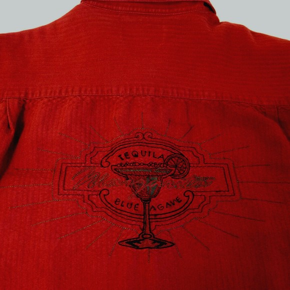 Cubavera Embroidered Cocktail Shirt Blue Agave Tequila Linen Blend Pocket Sz XXL - Picture 10 of 12